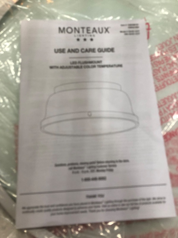 Photo 1 of 14 in. White and Chrome Selectable LED Flush Mount Dimmable 3000K 3700K 4500K 5200K 6000K with Glass Diffuser
