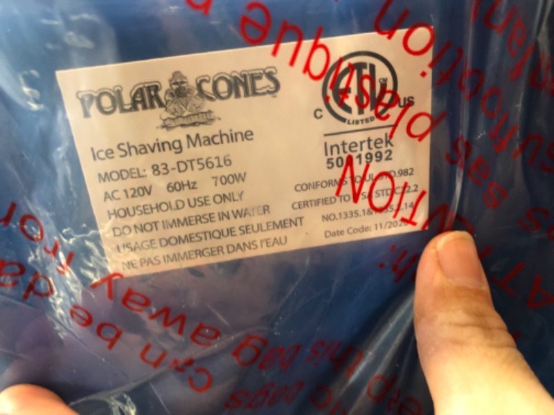 Photo 3 of Great Northern Premium Quality Ice Cub Shaved Ice Machine Commercial Ice Shaver
