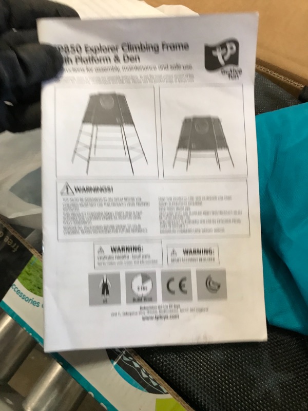 Photo 4 of *SEE last picture for damage*
*MISSING hardware* 
TP Toys Explorer 2 Climbing Set Jungle Gym with Platform and Tent, Blue
