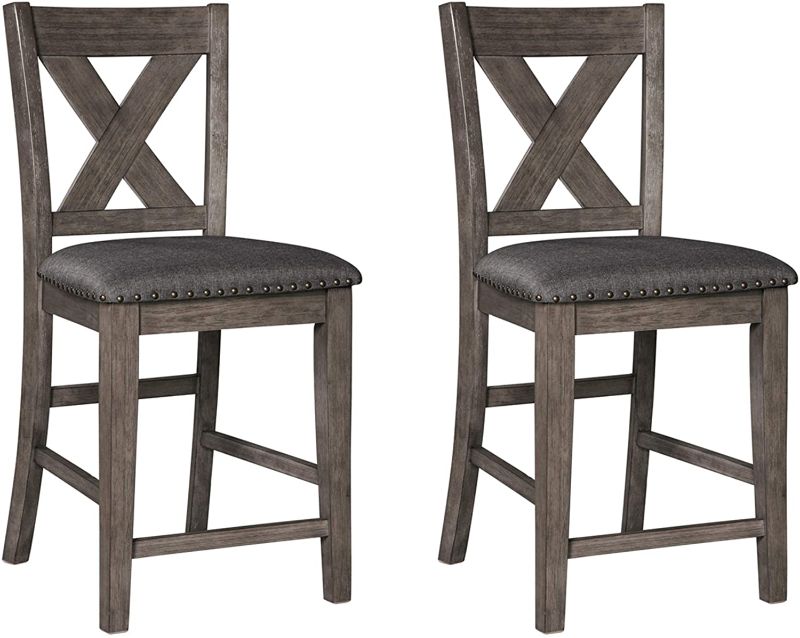 Photo 1 of *USED*
Signature Design by Ashley Caitbrook Rustic 24.63" Counter Height Upholstered Barstool, 2 Count, Gray
