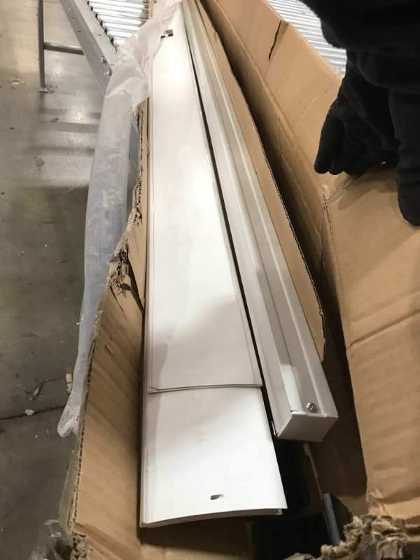 Photo 1 of *MISSING hardware, twisting rod and manual* 
White Light Filtering 3.5 in. Vertical Blind Kit for Sliding Door or Window - 78 in. W x 84 in. L