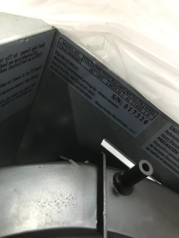 Photo 4 of *MISSING vent and hardware*
Hampton Bay 140 CFM Ceiling Humidity Sensing Bathroom Exhaust Fan, ENERGY STAR