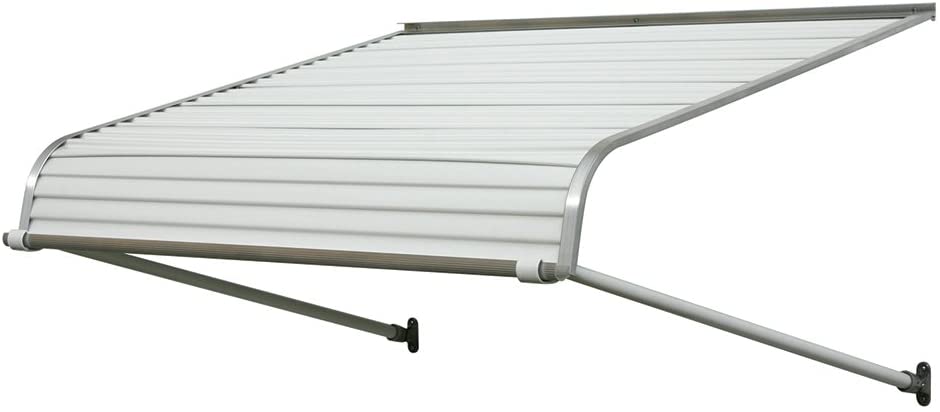 Photo 1 of *MISSING hardware and manual* 
NuImage Awnings 60425 Series 2500 Aluminum Door Canopy with Support Arms, 60 inches Wide x 42 inches Projection, White
