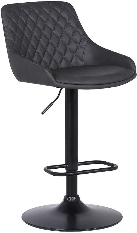 Photo 1 of *MISSING hardware*
Armen Living Anibal Adjustable Height, Swivel, Faux Leather and Black Metal Bar Stool, 20.5"D x 20.5"W x 34"H
