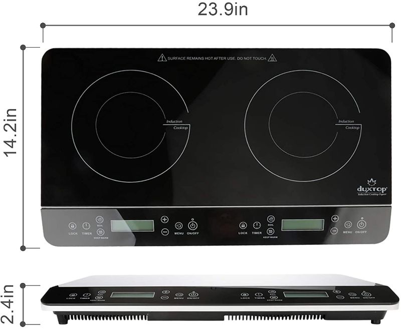 Photo 1 of *USED*
Duxtop LCD Portable Double Induction Cooktop, 1800W Digital Electric Countertop Burner Sensor Touch Stove