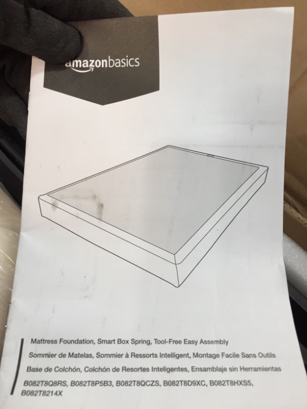 Photo 5 of *SEE last picture for damage*
Amazon Basics Smart Box Spring Bed Base, 7-Inch Mattress Foundation - King Size
