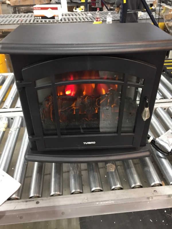 Photo 1 of *SEE last pictures for damage*
*MISSING remote*
TURBRO Suburbs TS23 Electric Fireplace Heater, Remote Control - 23" 1400W Black
