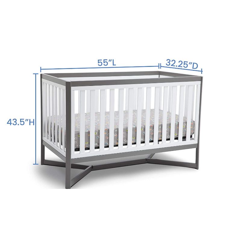 Photo 1 of Delta Children Tribeca 4-in-1 Baby Convertible Crib, White/Grey
