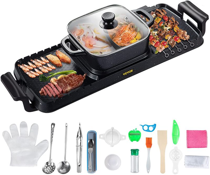 Photo 1 of *MISSING utensils*
VEVOR 2 in 1 Electric Grill and Hot Pot, 2400W