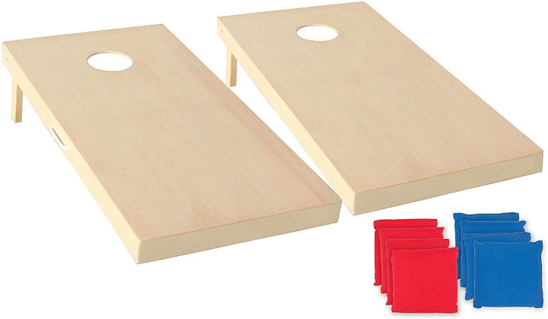 Photo 1 of *SEE last picture for damage*
Triumph Sports 2x4 Solid Wood Premium Cornhole Set - 8 Bean Bag Toss Bags