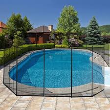 Photo 1 of  Pool Fence for In-Ground Easy DIY Installation Pool Barrier Safety Mesh Fence 4FootX12Foot Swimming Pool Fence, Black