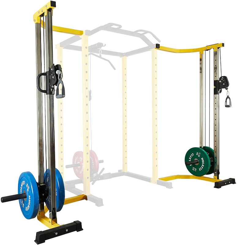 Photo 1 of *weights NOT included*
HulkFit Cable Crossover Attachment Multi-Function Adjustable Power Cage, 1000-Pound Capacity, Yellow
