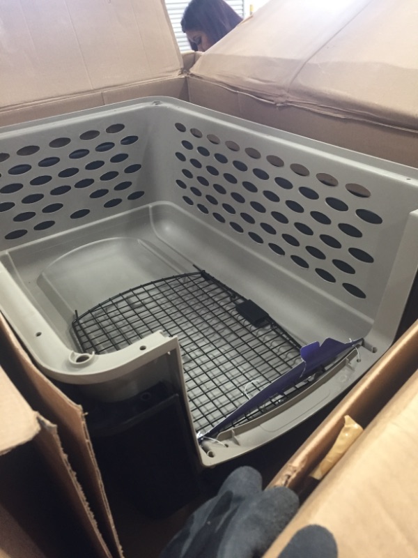 Photo 2 of *SEE last picture for damage*
*MISSING pieces to hold cage together*
Petmate Vari Dog Kennel, 36 INCHES