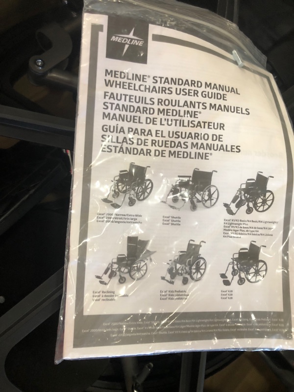 Photo 3 of Medline K4 Lightweight Wheelchair with Flip-Back