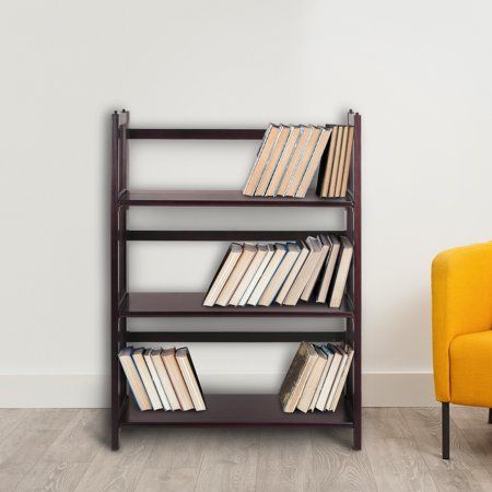 Photo 1 of Casual Home 3 Shelf Folding Stackable Bookcase, Espresso