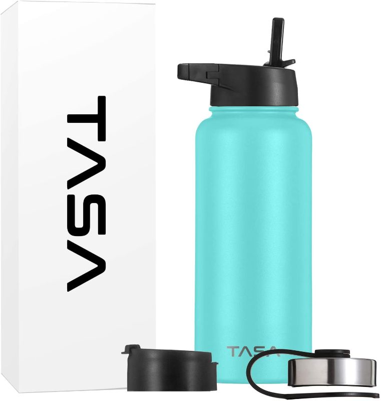 Photo 1 of TASA Stainless Steel Hot and Cold Double Walled Vacuum Insulated 3 Lid Leak Proof Water Bottle with Sweat Free Powder Coating