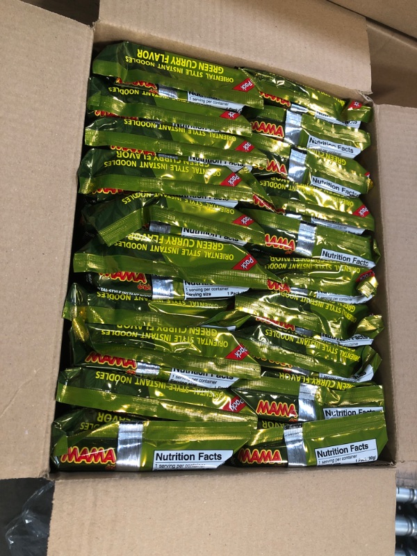 Photo 3 of **EXPIRES 11/15/2021** Mama Ramen Instant Noodles Green Curry Flavor (90g - 3.17oz) - Jumbo Pack of 20
