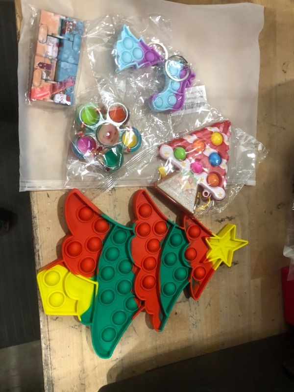 Photo 1 of PACK OF 2 - -BRIGHT MOON Christmas Big Popit Fidget Toys Pack, Chirstmas Tree Fidget Packs, Popper Poppet Stress Relief Toys for Kids Christmas Set for Adults Birthday Party Favors,Classroom,Goodie Bag Fillers
