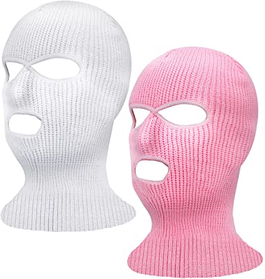 Photo 1 of Camlinbo 3 Piece 3 Hole Full Face Cover Ski Mask Double Thermal Knitted Ski Face Mask for Winter Outdoor Sports Men Women
