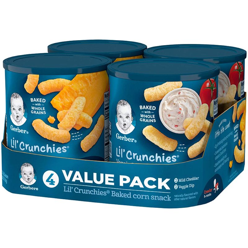 Photo 1 of EXPIRES NOV10/2022 **NOT REFUNDABLE** Gerber Lil' Crunchies, Cheddar and Veggie Dip, 1.48 Ounce, 4 Count
set of 2