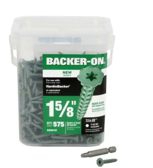 Photo 1 of ** BOX CRACK ON TOP AND THE SIDE**
#9 x 1-5/8 in. Serrated Flat Head Star Drive Cement Board Screws (575-Pack)
