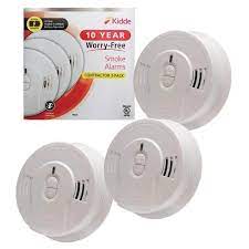 Photo 1 of 10 Year Worry-Free Smoke Detector, Lithium Battery Powered, Smoke Alarm, 3-Pack
