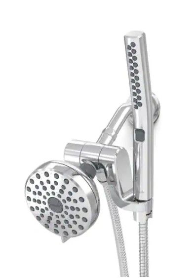 Photo 1 of 12-spray 5 in. High PressureDual Shower Head and Handheld Shower Head in Chrome