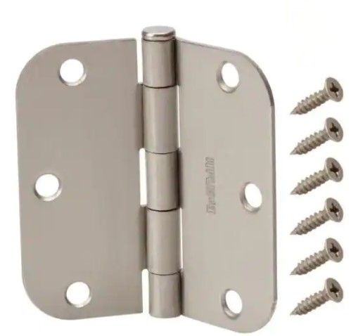 Photo 1 of **SETS OF 5**
3-1/2 in. x 5/8 in. Radius Satin Nickel Smooth Action Door Hinge