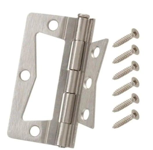 Photo 1 of ** SETS OF 5**
3 in. Satin Nickel Non-Mortise Hinges (2-Pack)
