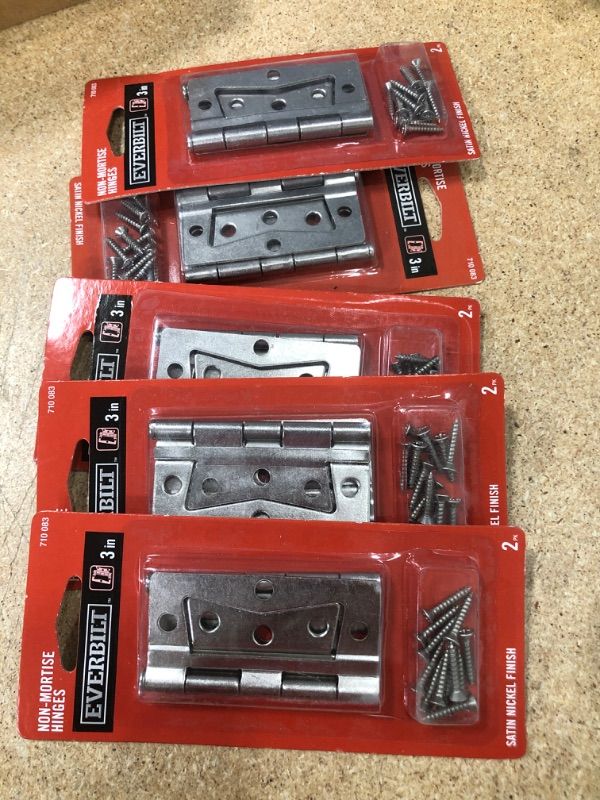 Photo 3 of ** SETS OF 5**
3 in. Satin Nickel Non-Mortise Hinges (2-Pack)
