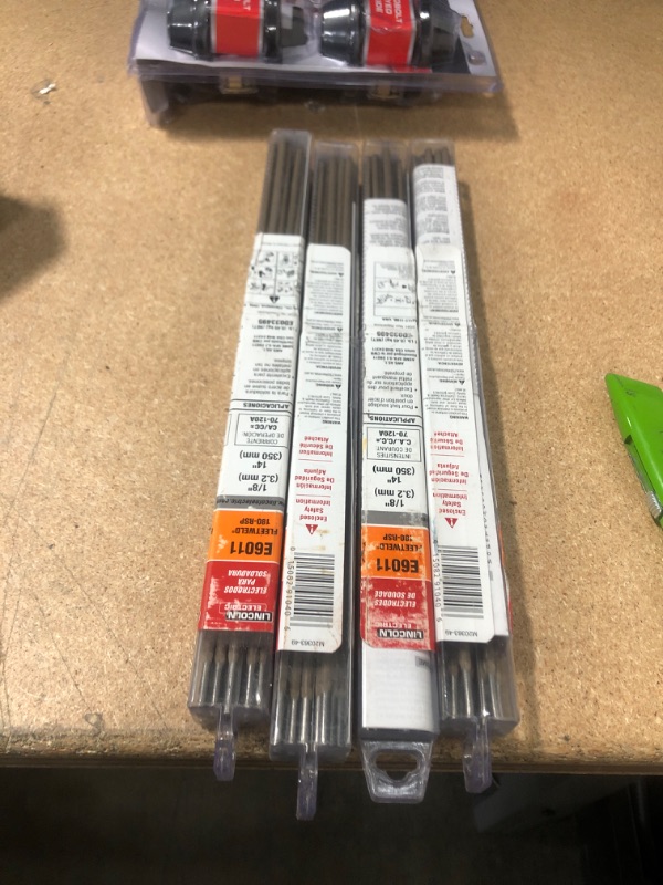 Photo 2 of **PACK OF 4**
1/8 in. Dia. x 14 in. Long Fleetweld 180-RSP E6011 Stick Welding Electrodes (1 lb. Tube)
