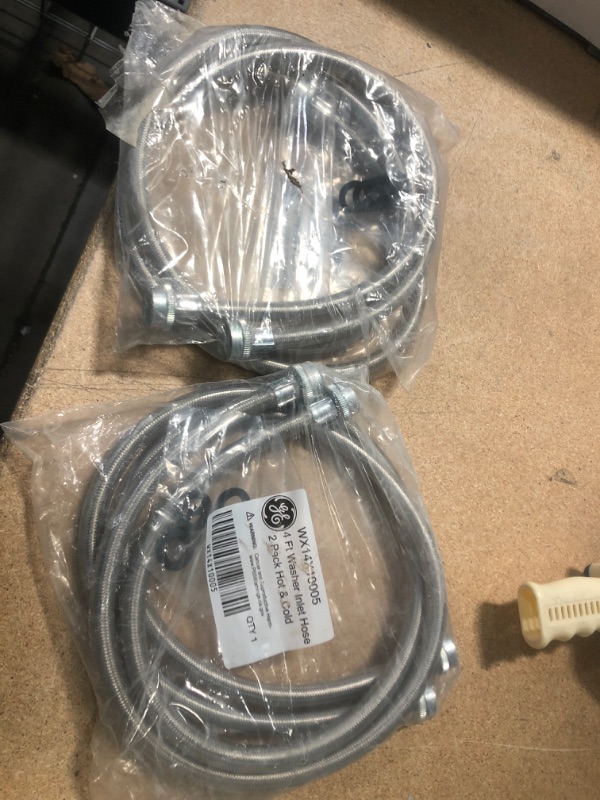 Photo 2 of **PACK OF 2**
4 ft. Braided Stainless Steel Washing Machine Hoses (2-Pack)
