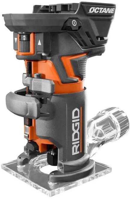 Photo 1 of **TOOL ONLY**
Ridgid 18-Volt OCTANE Cordless Brushless Compact Fixed Base Router with 1/4 in. Bit, Round and Square Bases, and Collet Wrench
