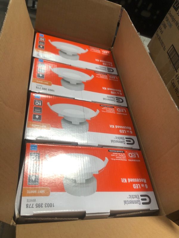 Photo 2 of ***SET OF 4**
Commercial electric 6 in recessed led light white kit G1TP120RT6T30 NEW