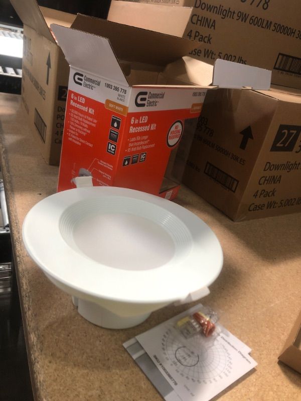 Photo 1 of ***PACK OF 4**
6 in. 3000K Color Temperature New Construction IC Rated Recessed Integrated LED Kit