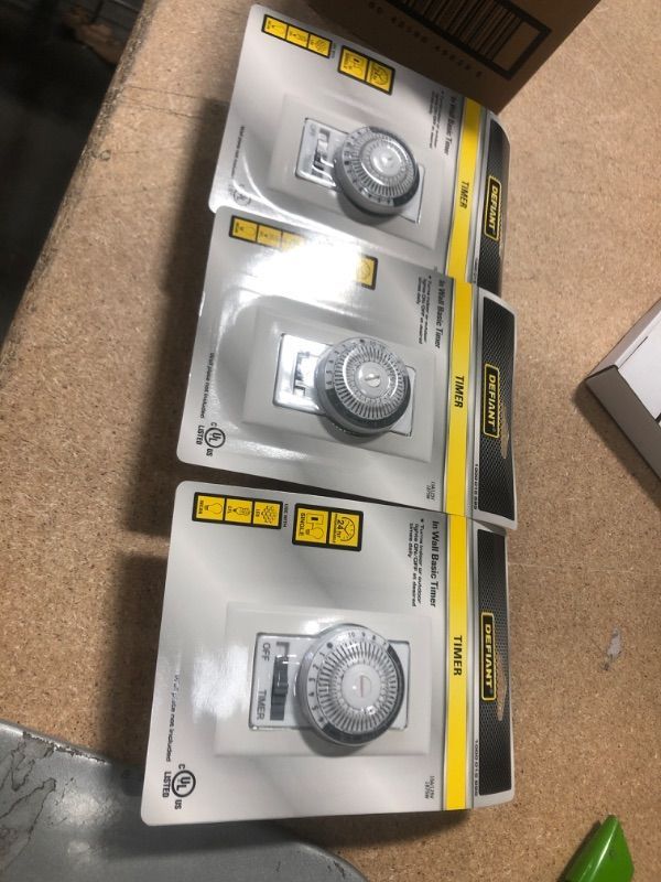 Photo 1 of **PACK OF 3**
15 Amp 24-Hour Indoor In-Wall Mechanical Timer Switch
