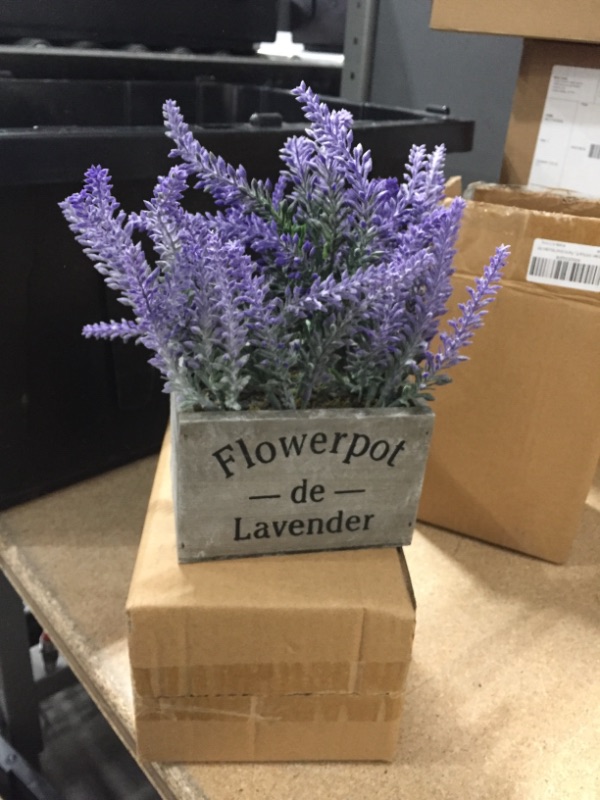 Photo 2 of **SET OF 2**
Artificial Flowers Fake Lavender Plants Faux Purple Flowers Potted Lavender,Artificial Flower Arrangement in Imitated Small Wood Pot Vivid Lavender Bonsai Indoor and Outdoor for Home Office Décor
