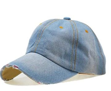 Photo 1 of **SET OF 2**
Unisex Washed Adjustable Denim Cotton Dad Hats Top Hats for Women Baseball Caps Baseball Hats for Men DIY Plain Hat
