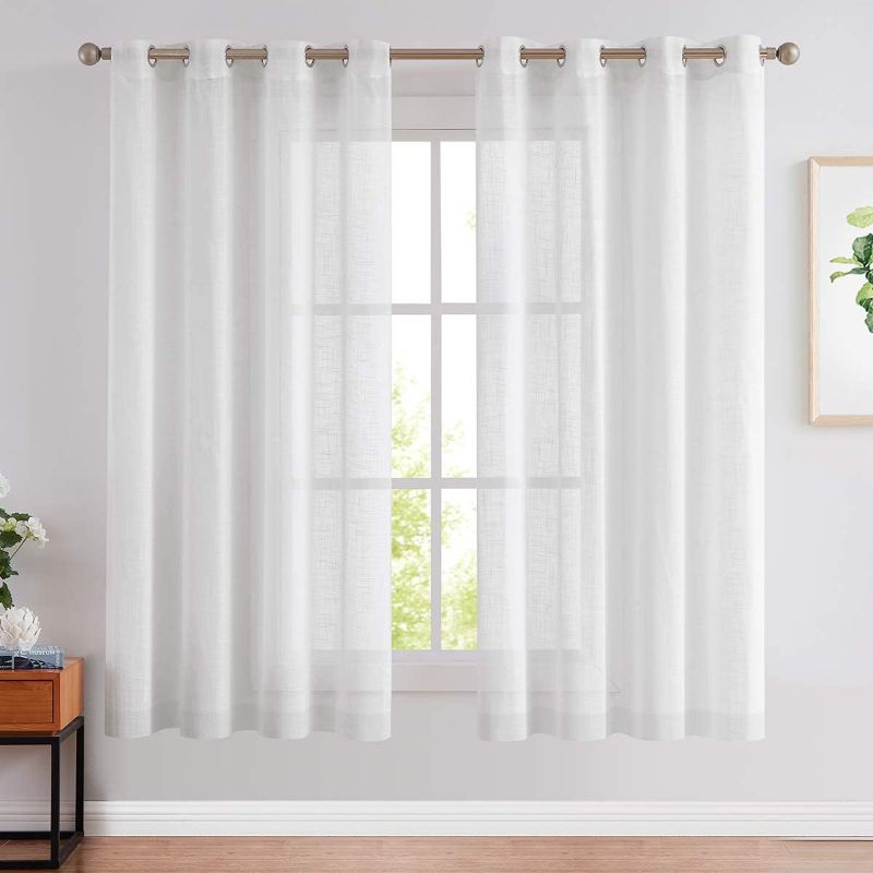 Photo 1 of **SET OF 2**
Best Dreamcity White Sheer Curtain Sheers Curtain Grommets Faux Linen Curtain Set of 2 Sheer Curtain Panels
