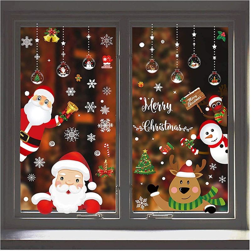 Photo 1 of ***SET OF 6**
8 Sheet Christmas Snowflake Window Cling Stickers for Glass, Christmas Decals Decorations,Snowflake Santa Claus Reindeer Stickers.

