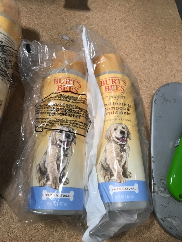 Photo 2 of **PACK OF 2**
Burt's Bees Natural Pet Care Tearless 2 in 1 Puppy Shampoo and Conditioner with Buttermilk and Linseed Oil, 16 oz.
