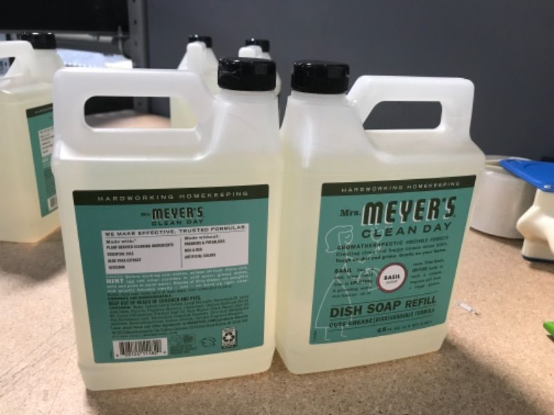 Photo 2 of **SET OF 2**
Mrs. Meyer's Dishwashing Liquid Dish Soap Refill, Cruelty Free Formula, Basil Scent, 48 oz
