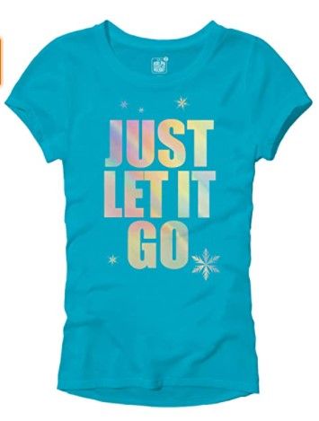 Photo 1 of Disney Frozen Elsa Just Let It Go Comfy Princess Disneyland World Tee Funny Women's Graphic Juniors T-Shirt (Large)
