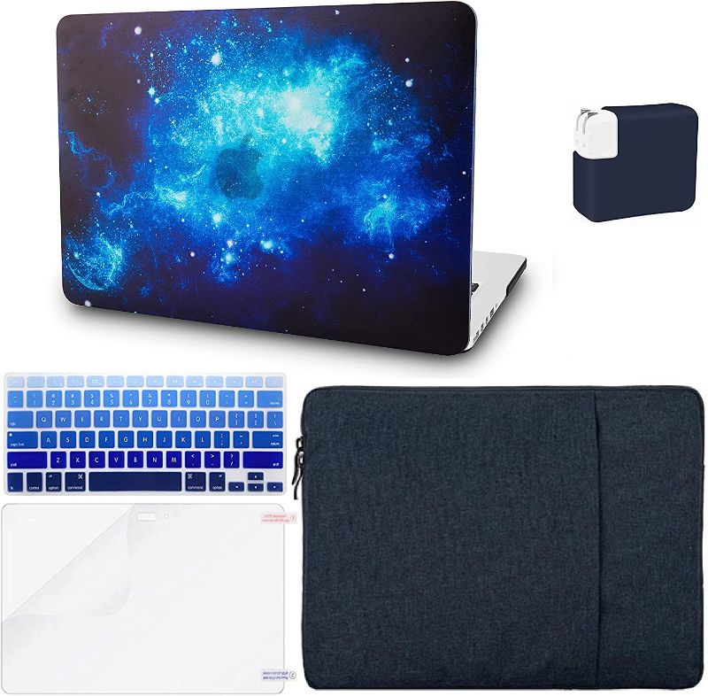 Photo 1 of KECC Compatible with MacBook Pro 16 inch Case Cover A2141 with Touch Bar Touch ID Plastic Hard Shell + Keyboard Cover + Sleeve + Screen Protector + Charger Case (Blue 2)
