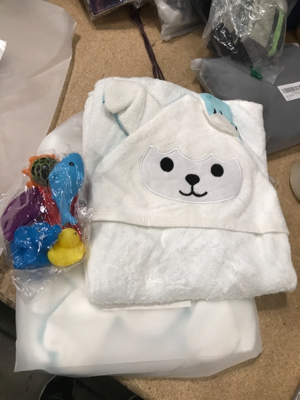 Photo 2 of Bamboo Hooded Baby Towel - Soft Hooded Bath Towel with Bear Ears for Babie, Toddler,Infant, Perfect for Boy and Girl 