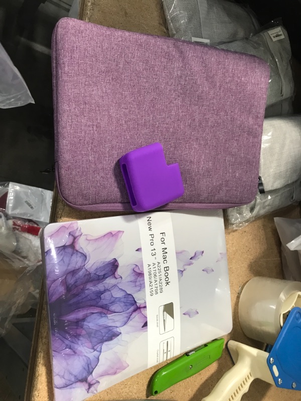 Photo 1 of KECC Compatible with MacBook Pro 13 inch Case 2019-2016 Touch Bar A2159 A1989 A1706 A1708 Plastic Hard Shell + Keyboard Cover + Sleeve + Screen Protector + Charger Case (Purple Flower)
