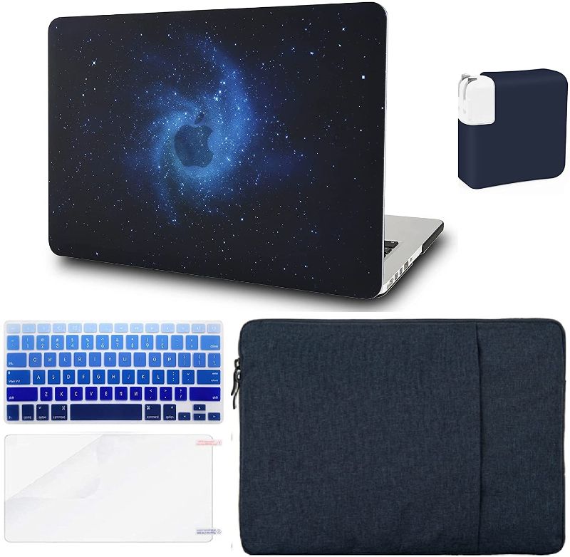 Photo 1 of KECC Compatible with MacBook Air 13 inch Case 2020 2019 2018 A1932 Touch ID Protective Plastic Hard Shell + Keyboard Cover+Sleeve + Screen Protector + Charger Case (Blue)
