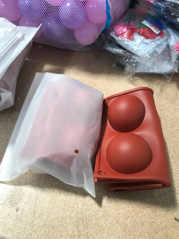 Photo 2 of **pack of 2**
2-Pack 6-Cavity Semi Sphere Silicone Mold, Baking Mold for Making Hot Chocolate Bomb, Cake, Jelly, Dome Mousse (Brick Red)