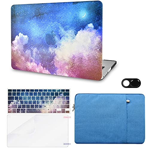 Photo 1 of KECC Compatible with MacBook Air 13 inch Case A1369/A1466 Plastic Hard Shell + Keyboard Cover + Sleeve + Screen Protector + Webcam Cover (Night Sky 2)