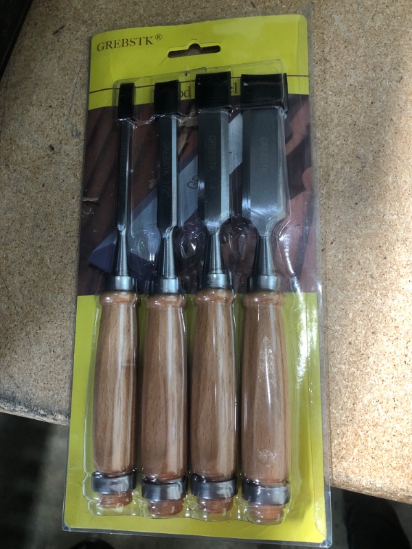 Photo 2 of 4PCS Wood Chisel Tool Sets Sturdy Chrome Vanadium Steel Chisel, 1/4 inch,1/2 inch,3/4 inch,1 inch